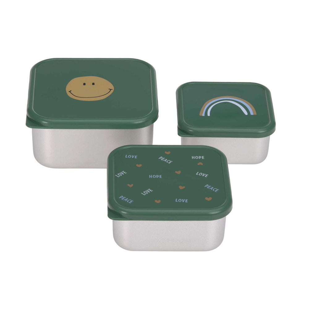 3er-Set Snackboxen | Edelstahl Brotdosen