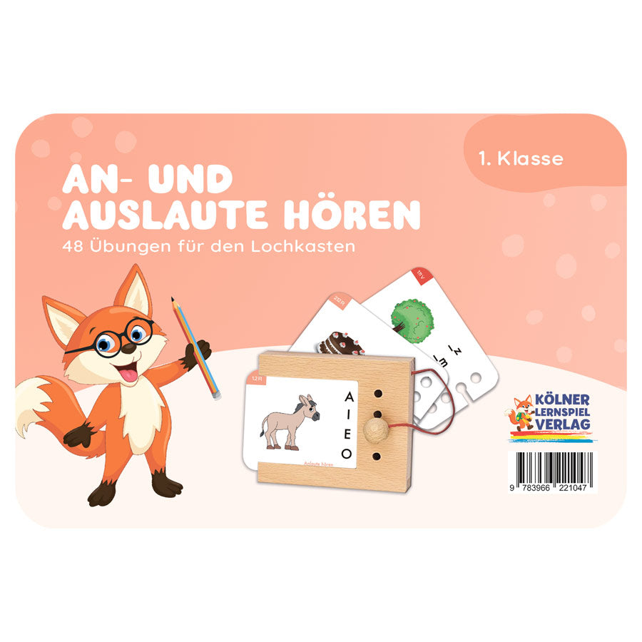 Lochkarten "An- und Auslaute hören" für Kinder, die in die erste Klasse gehen