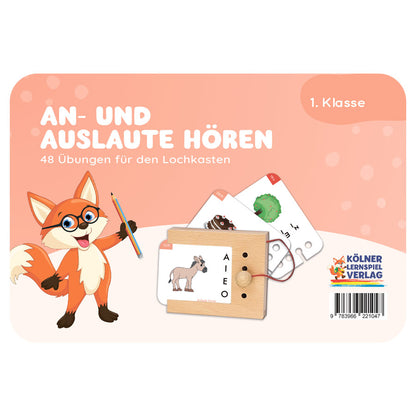 Lochkarten "An- und Auslaute hören" für Kinder, die in die erste Klasse gehen