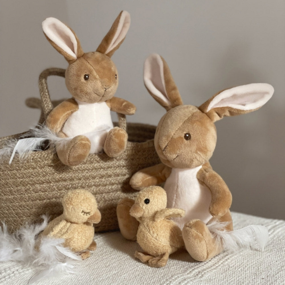 Die süßen Hasen und die süßen Küken ergeben ein tolles Team im Osterkorb. 