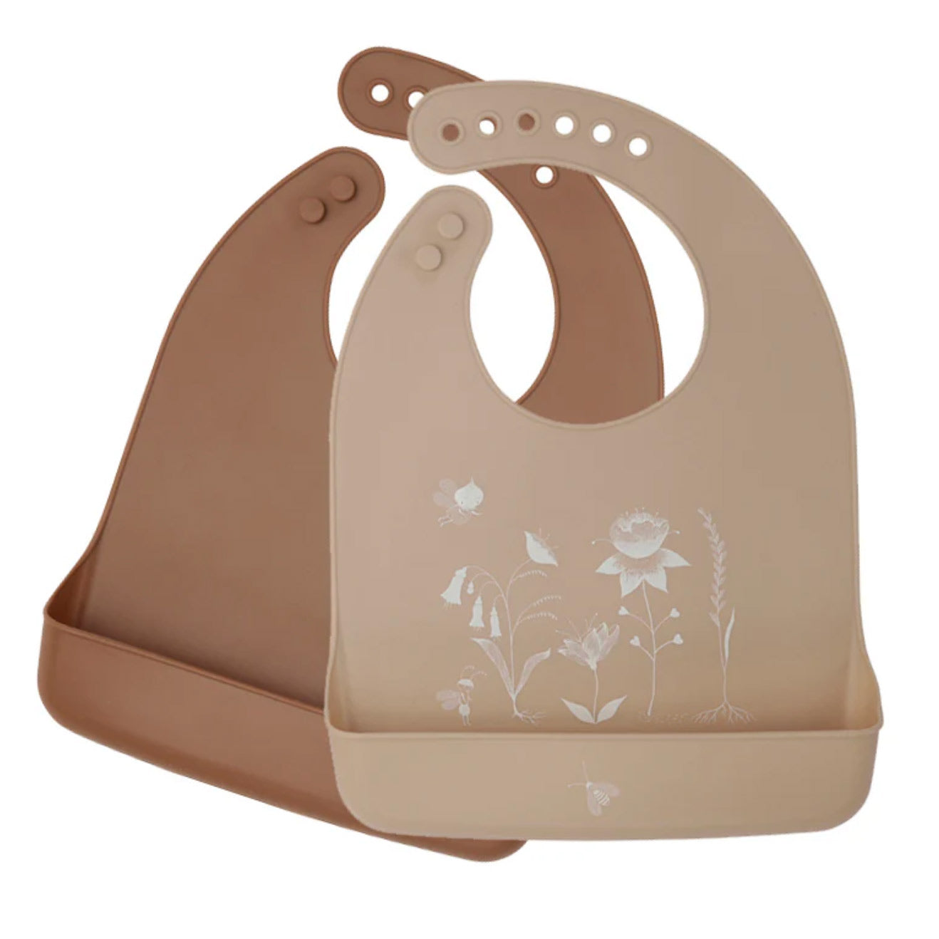 Lätzchen-Set im Doppelpack in braun und beige von Lille Vilde