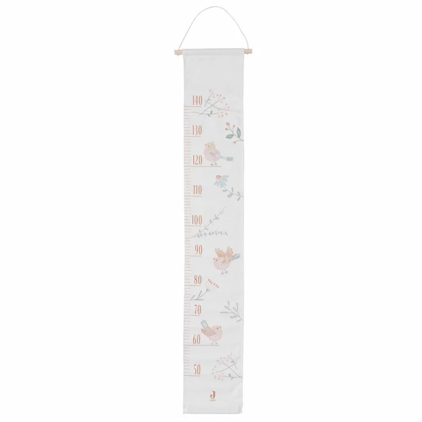 Messlatte für Kinder von 50 bis 140 cm mit Vögeln und Blumen