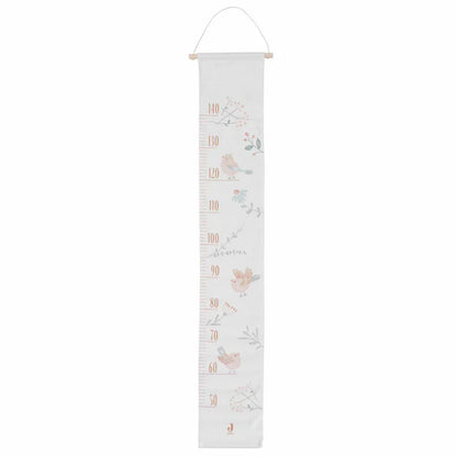 Messlatte für Kinder von 50 bis 140 cm mit Vögeln und Blumen