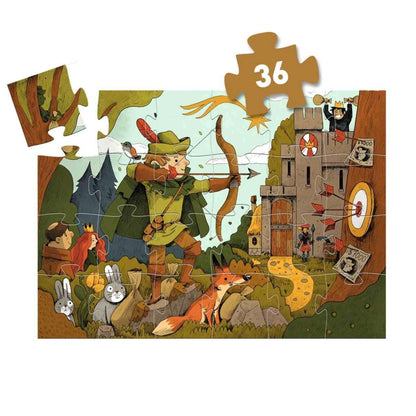 Puzzle mit dem Motiv Robin Hood und weiteren Figuren mit 36 Teilen