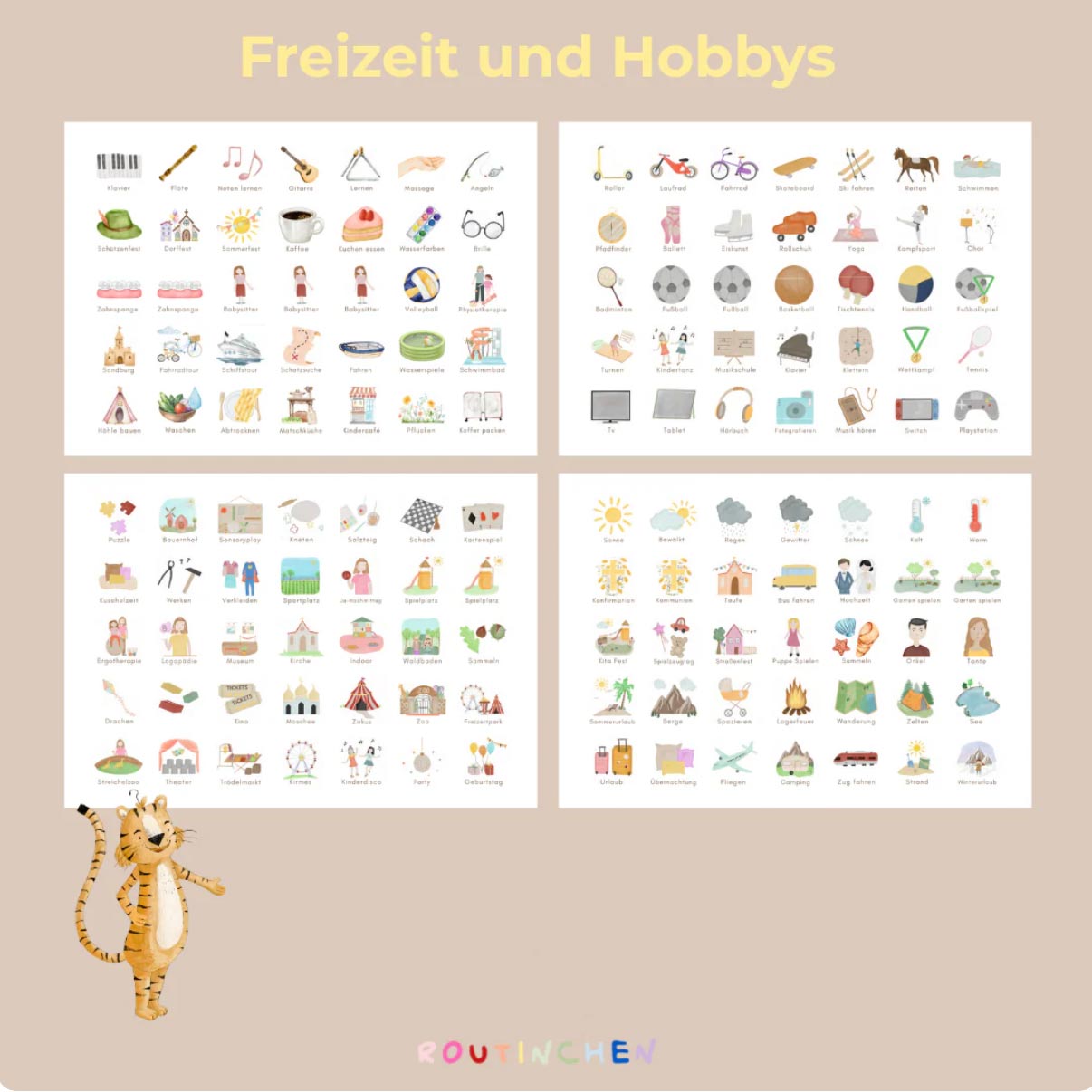 Routineplaner Karten für Freizeit und Hobbys