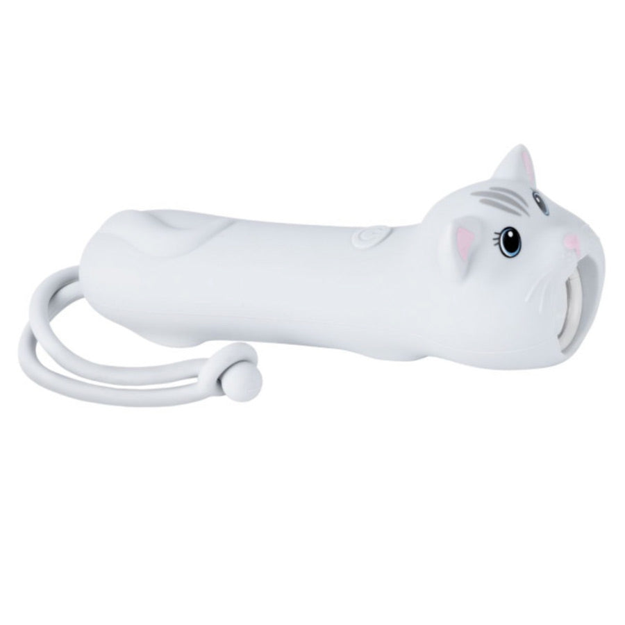 Taschenlampe in Form einer Katze in der Farbe weiß-grau für Kinder