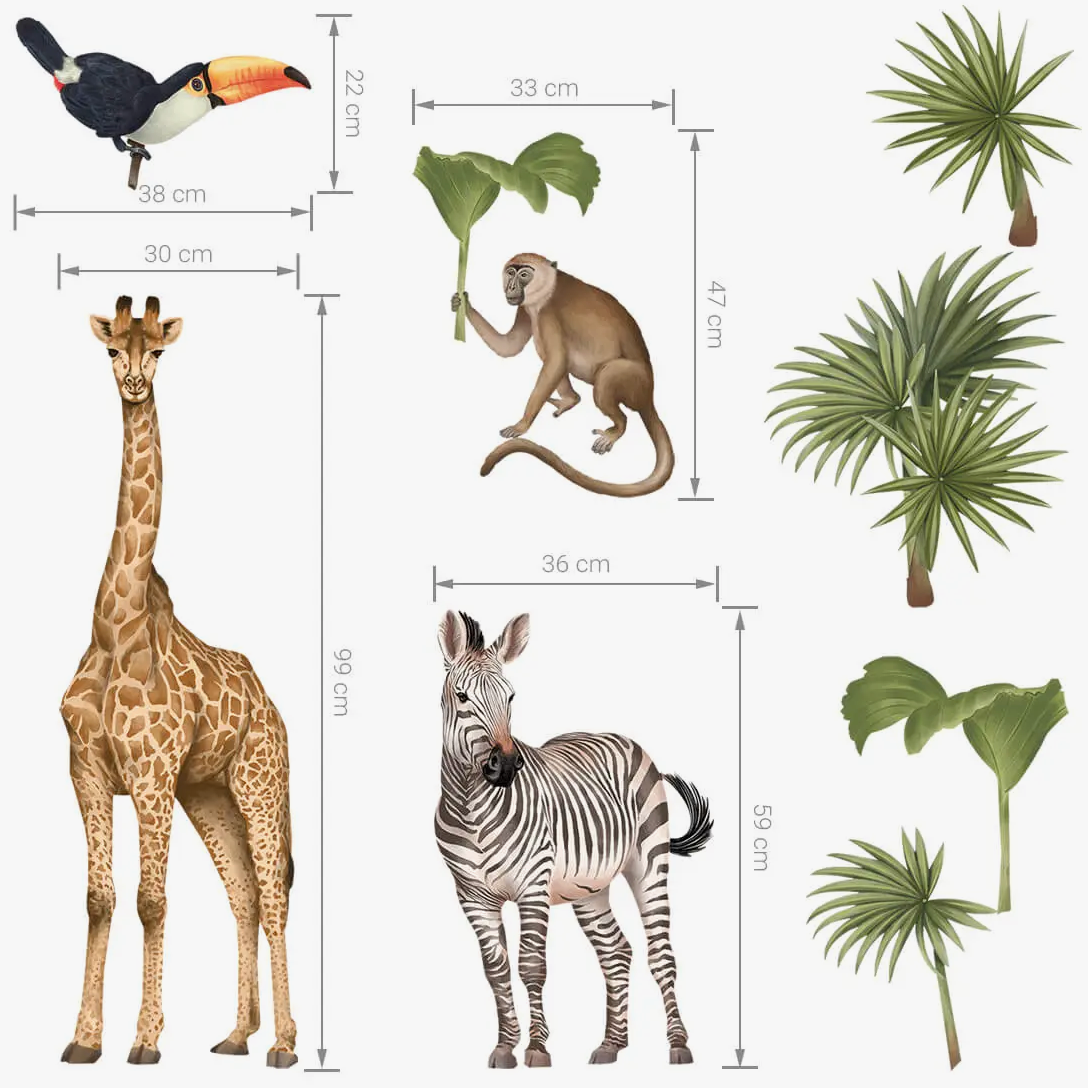 Wandtattoos - Safari Tiere