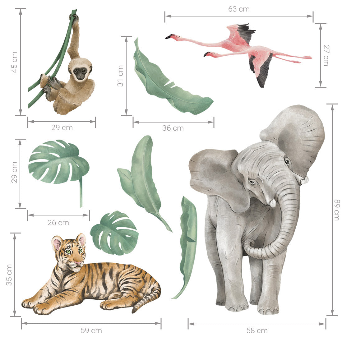 Wandtattoos - Safari Tiere