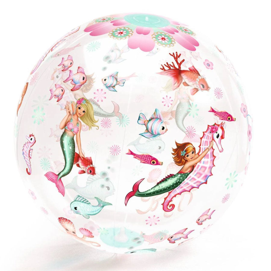 Wasserball mit Fischen und Meerjungfrauen drauf
