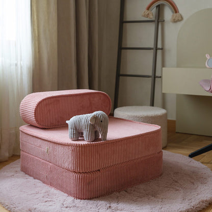 Flip-Spielsofa von Wigiwama in der Farbe rosa, als Cord-Variante