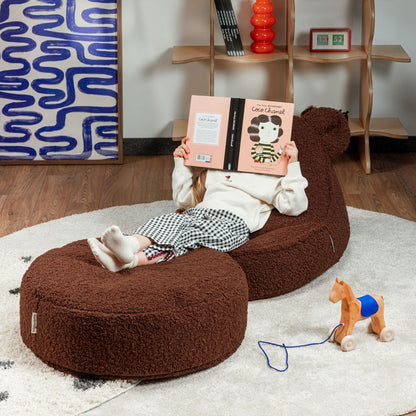 Runder Kindersitzsack - Teddy - Ottoman | Kindermöbel